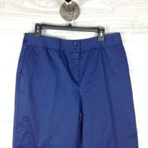 Laundry by Shelli Segal Twill Widel Leg Crop blue Pants size 14 - Picture 3 of 6